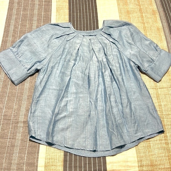 Gitees, Raglan Sleeve,Keyhole Neckline Pleated Detail,YachtWear,Timeless Blouse - Picture 10 of 16